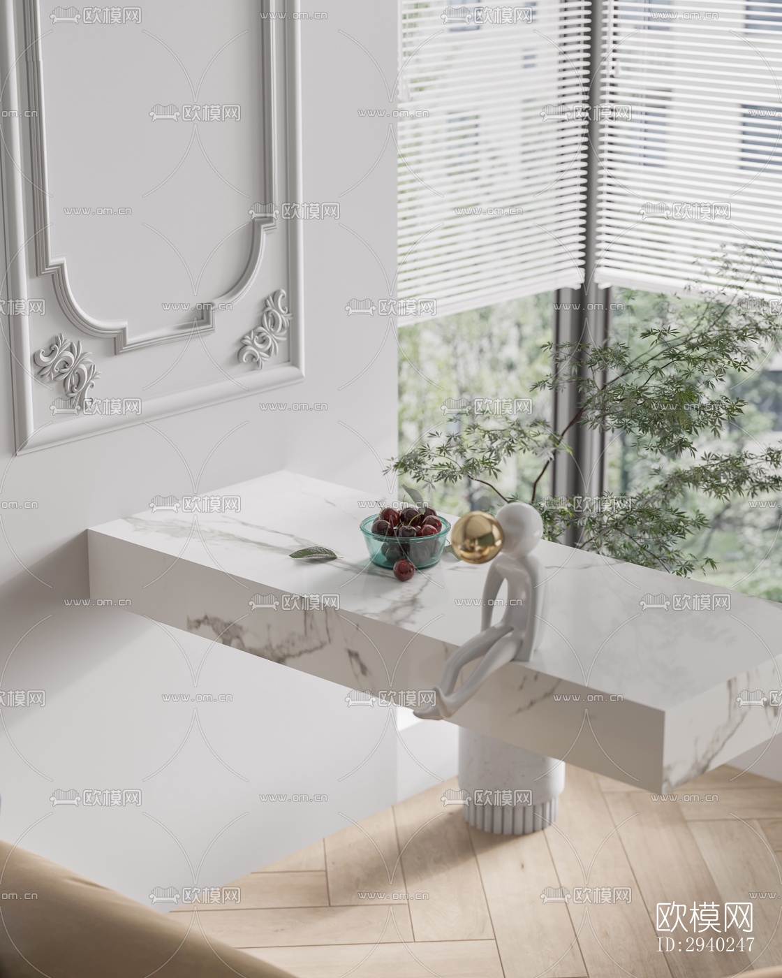 法式平层效果图下载（渲染图3）