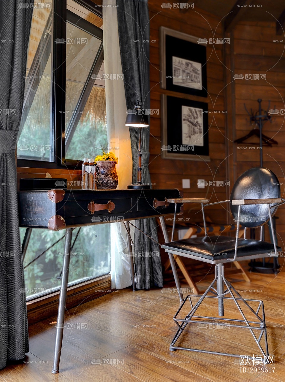 美式酒店民宿效果图下载（渲染图13）