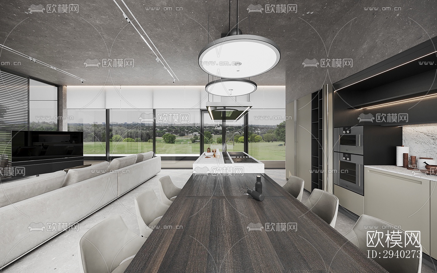 现代平层效果图下载（渲染图4）