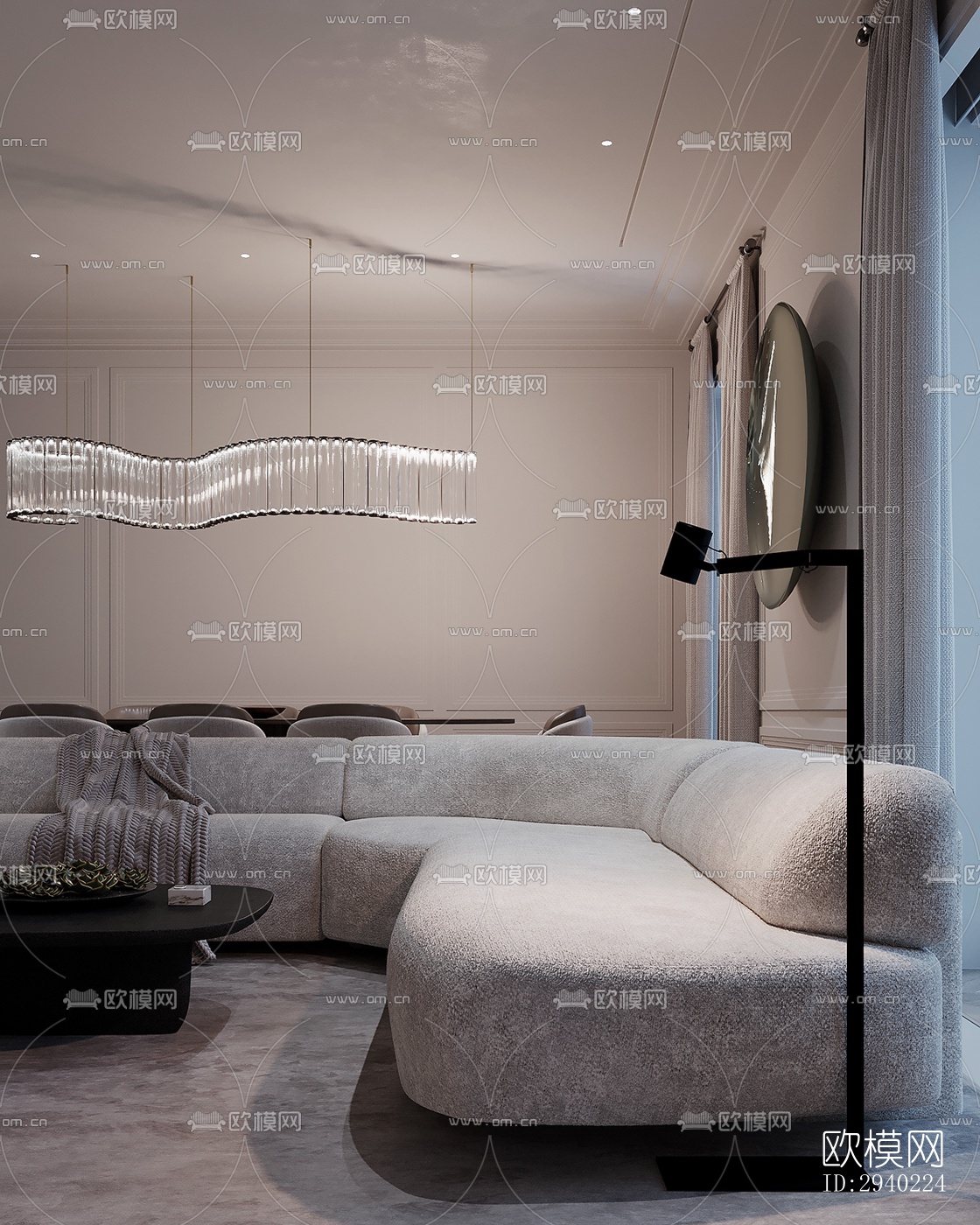 法式平层效果图下载（渲染图20）