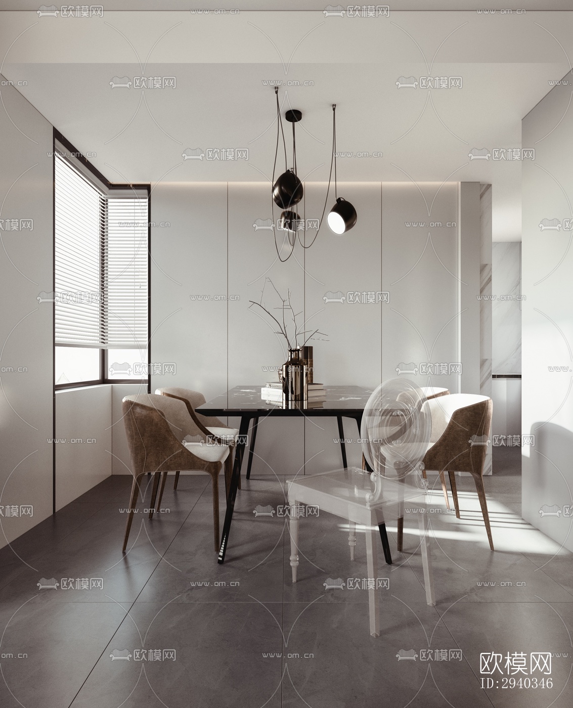 现代平层效果图下载（渲染图8）