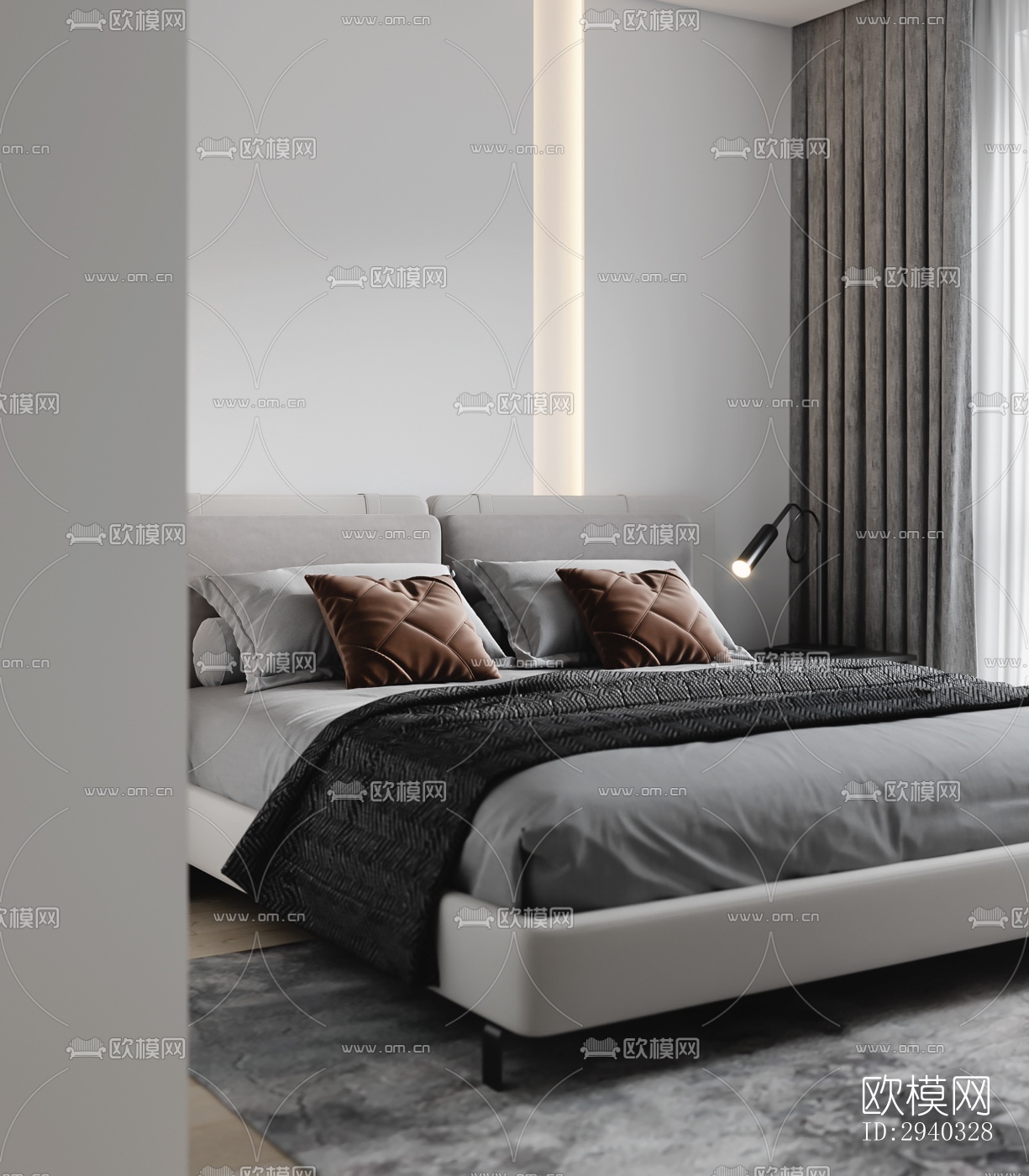 现代平层效果图下载（渲染图4）