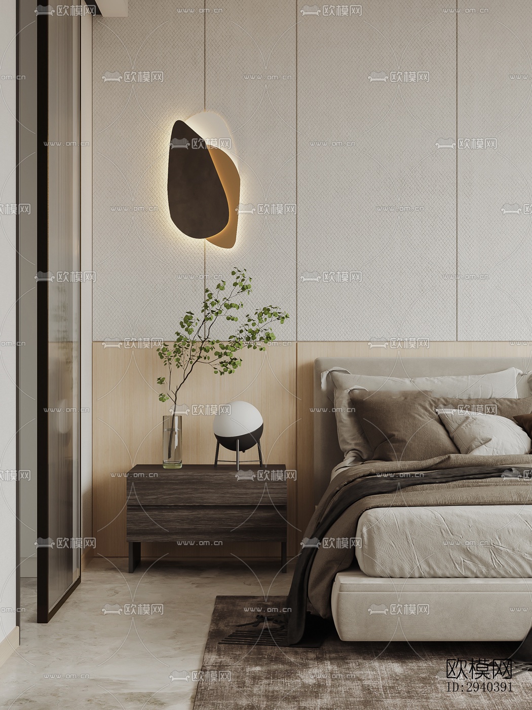 现代平层效果图下载（渲染图12）