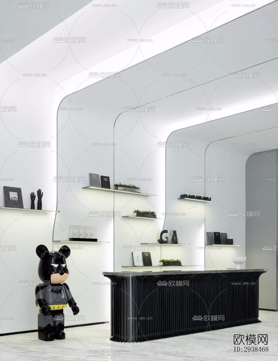 高级灰售楼处效果图下载（渲染图11）