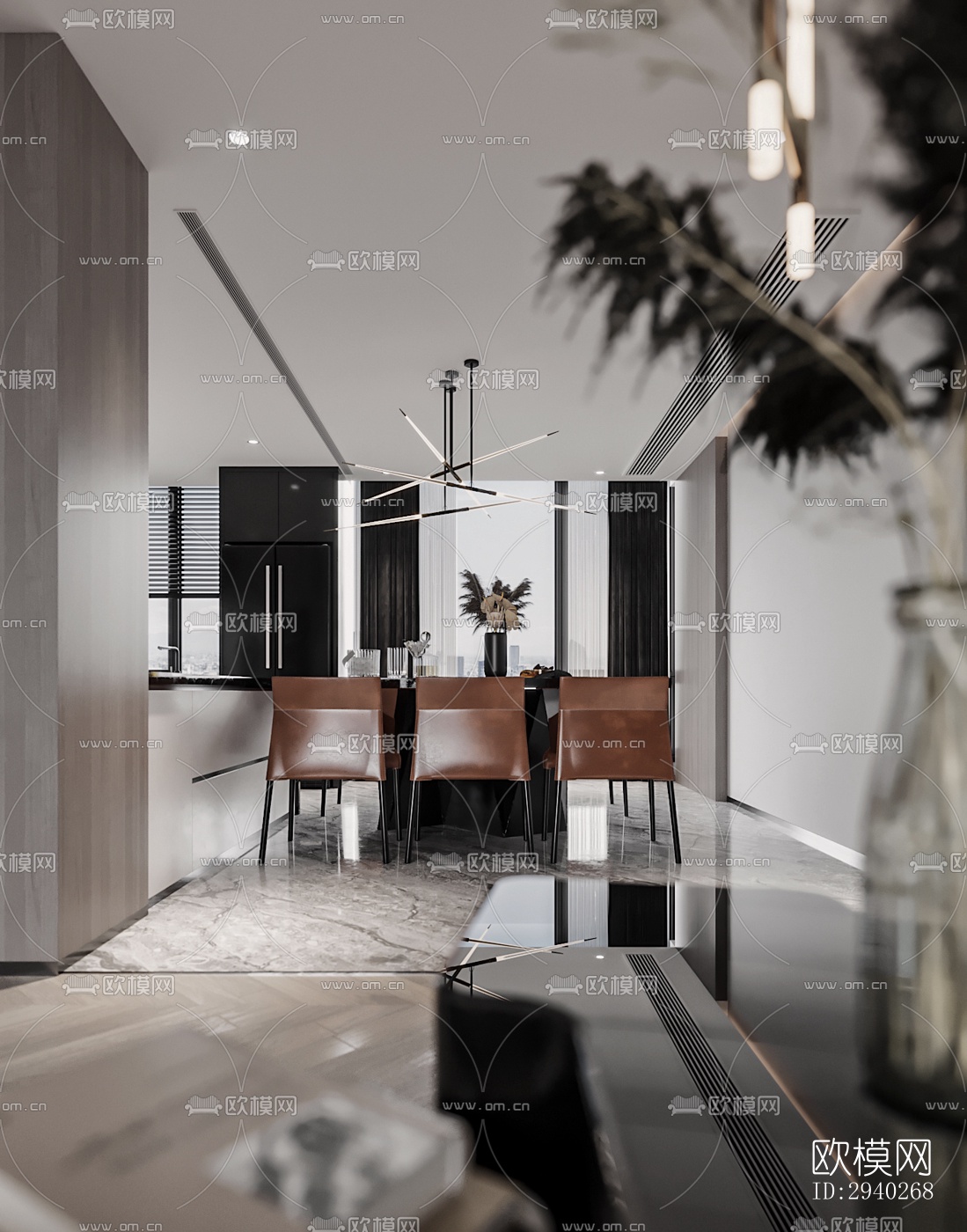 现代平层效果图下载（渲染图8）