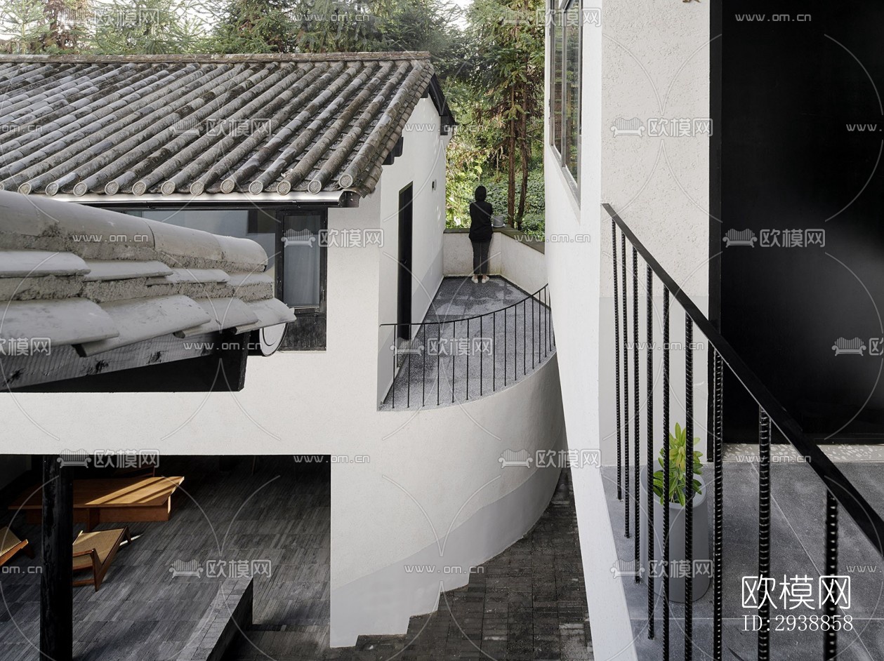 中式酒店民宿效果图下载（渲染图9）