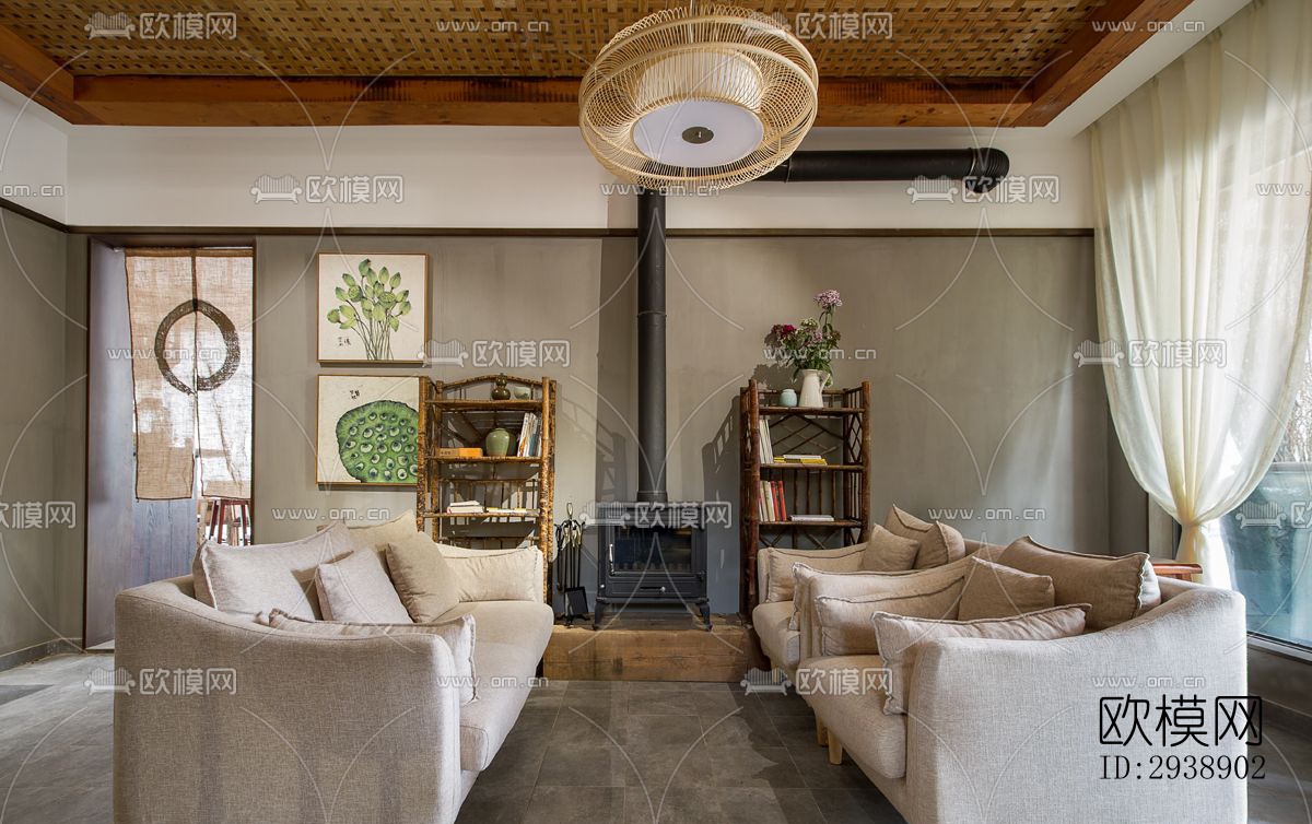 中式酒店民宿效果图下载（渲染图18）