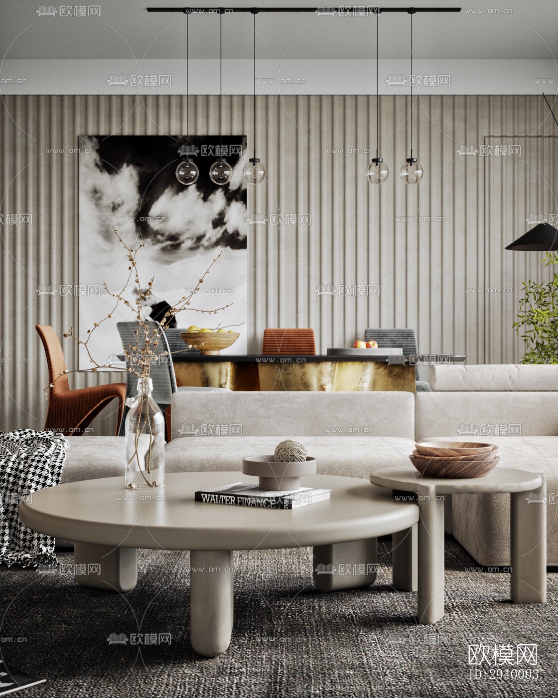 侘寂平层效果图下载（渲染图2）