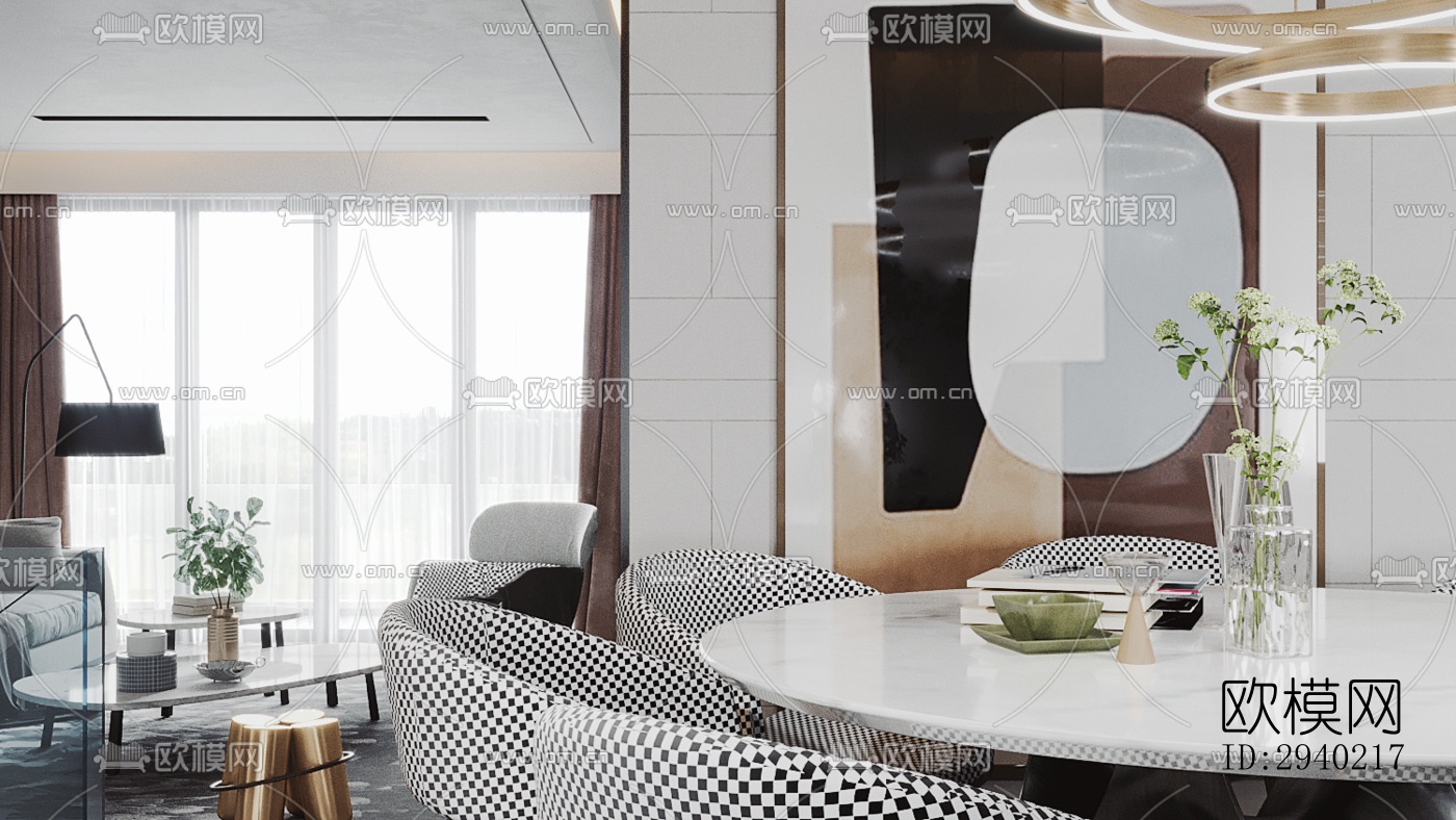 欧式平层效果图下载（渲染图1）