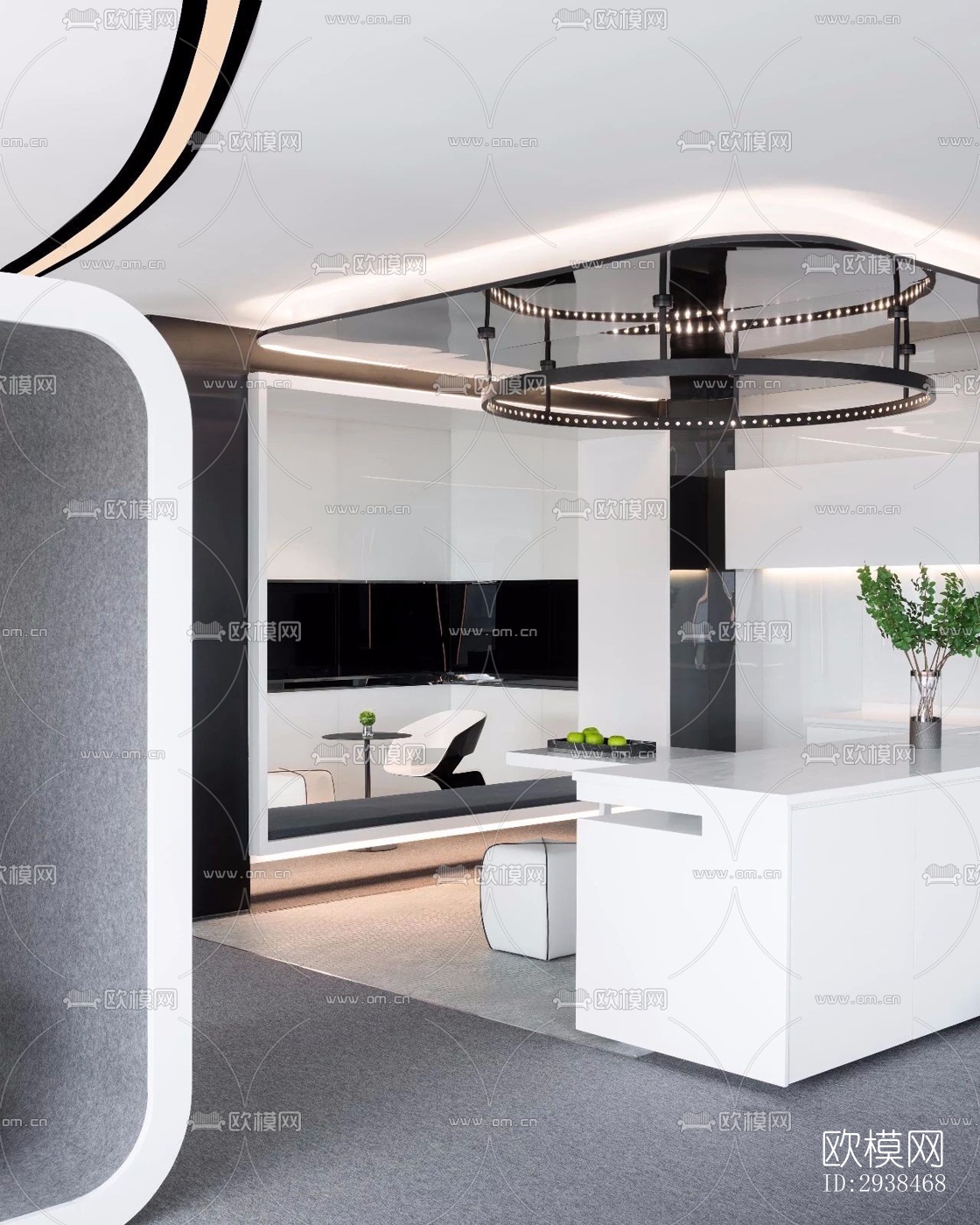 高级灰售楼处效果图下载（渲染图20）