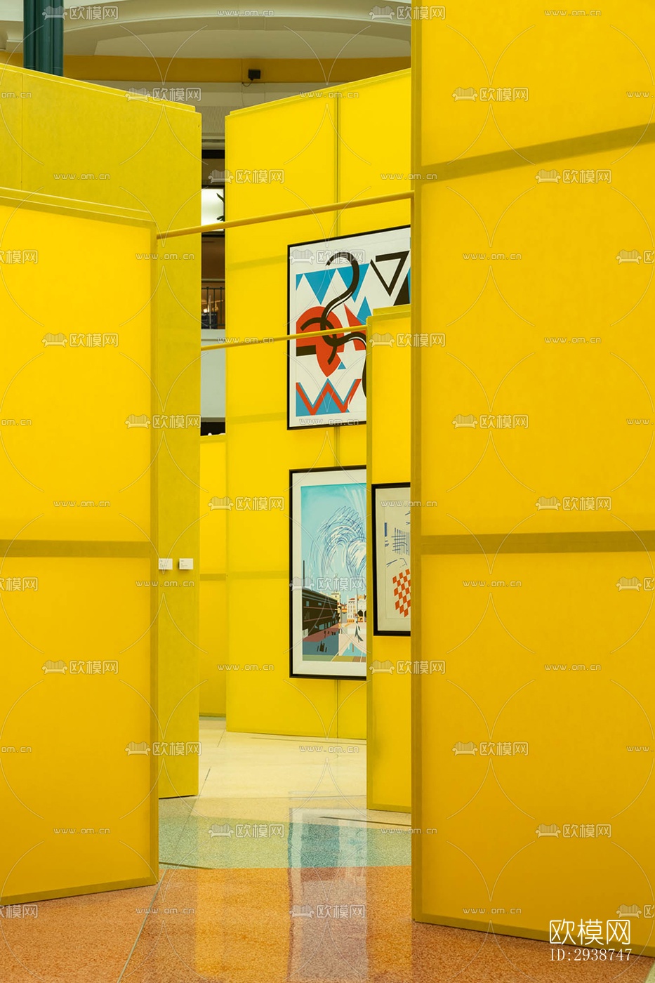 现代展览展厅效果图下载（渲染图2）