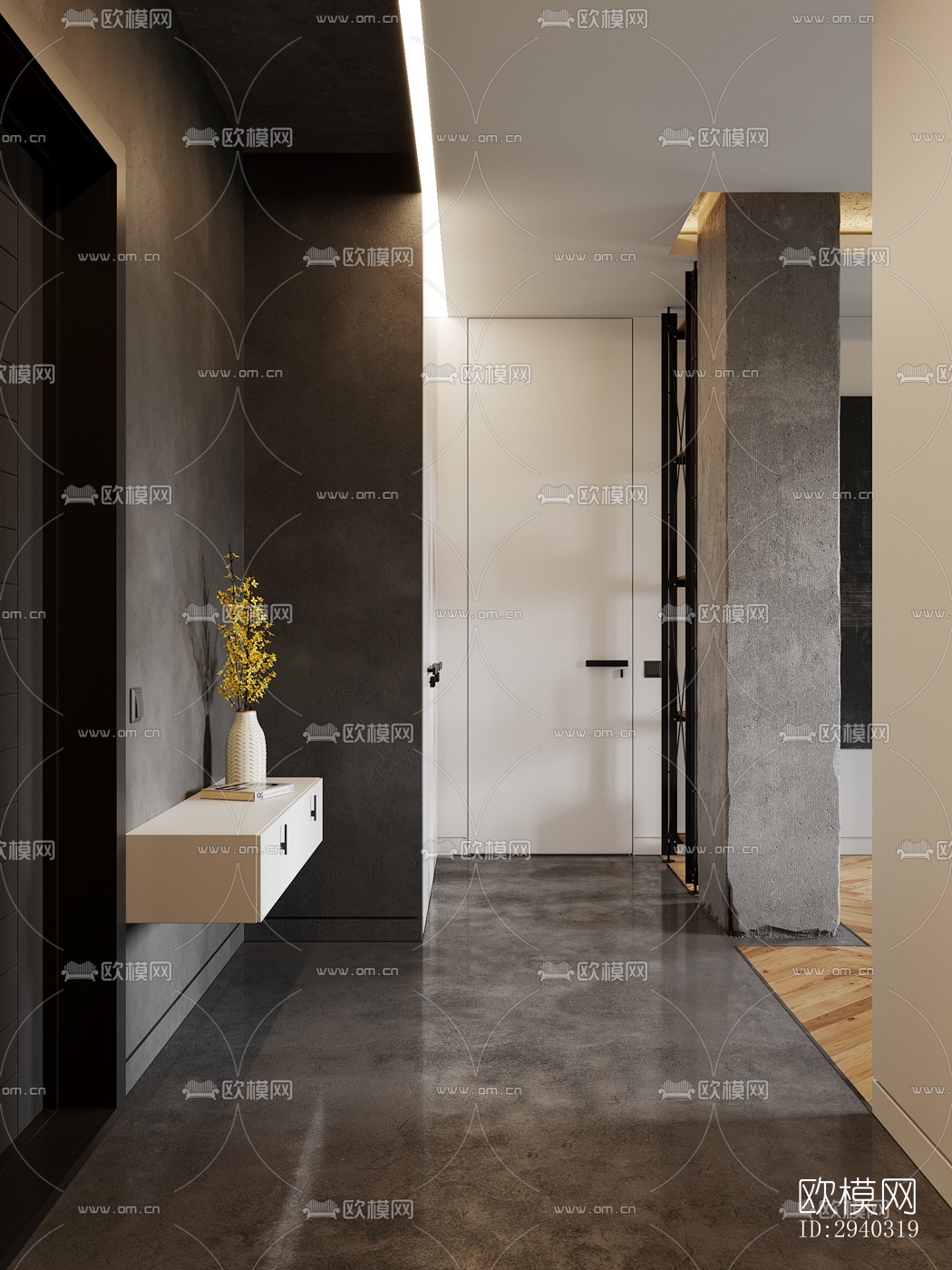 现代平层效果图下载（渲染图19）