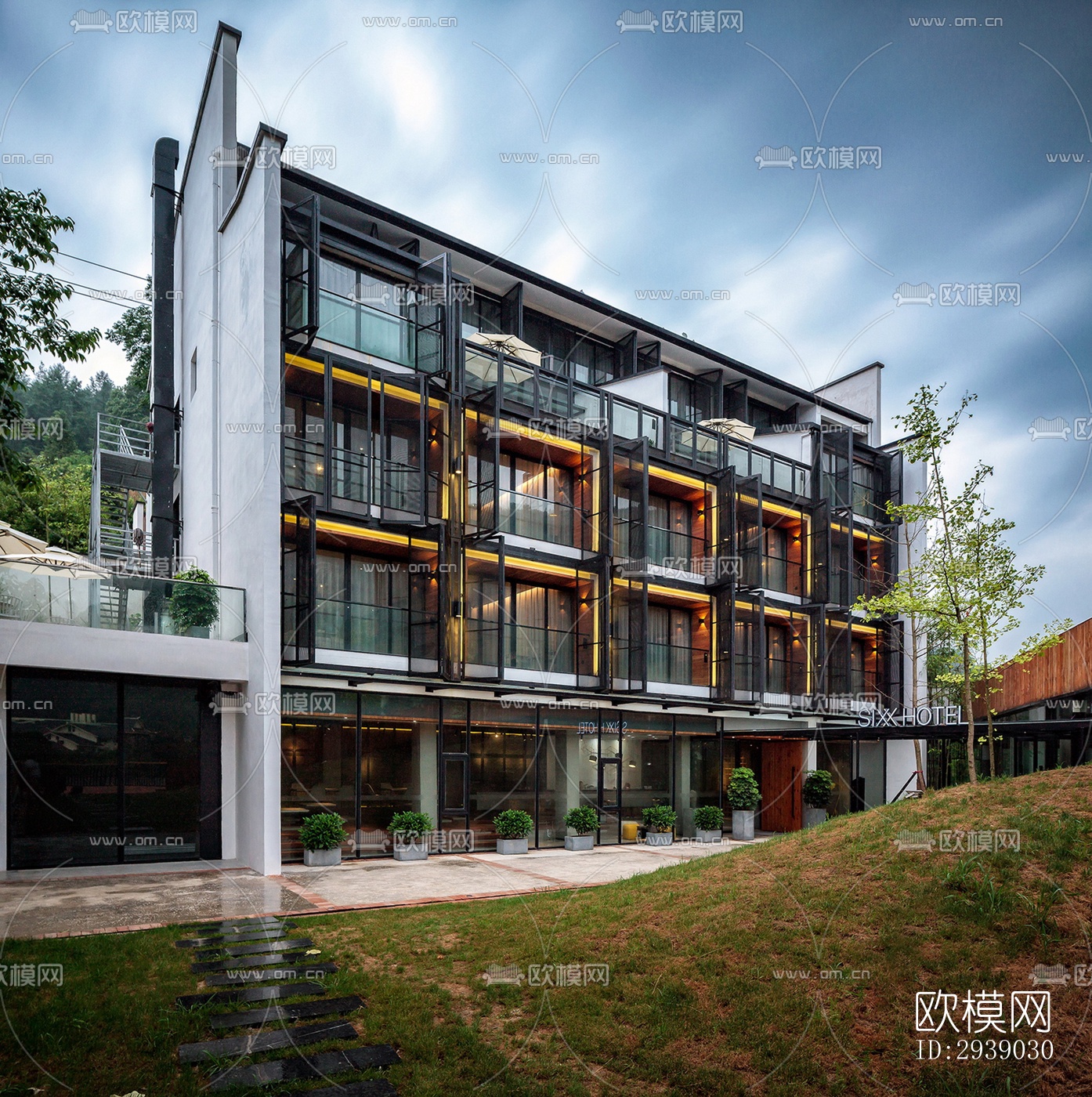 侘寂酒店民宿效果图下载（渲染图3）