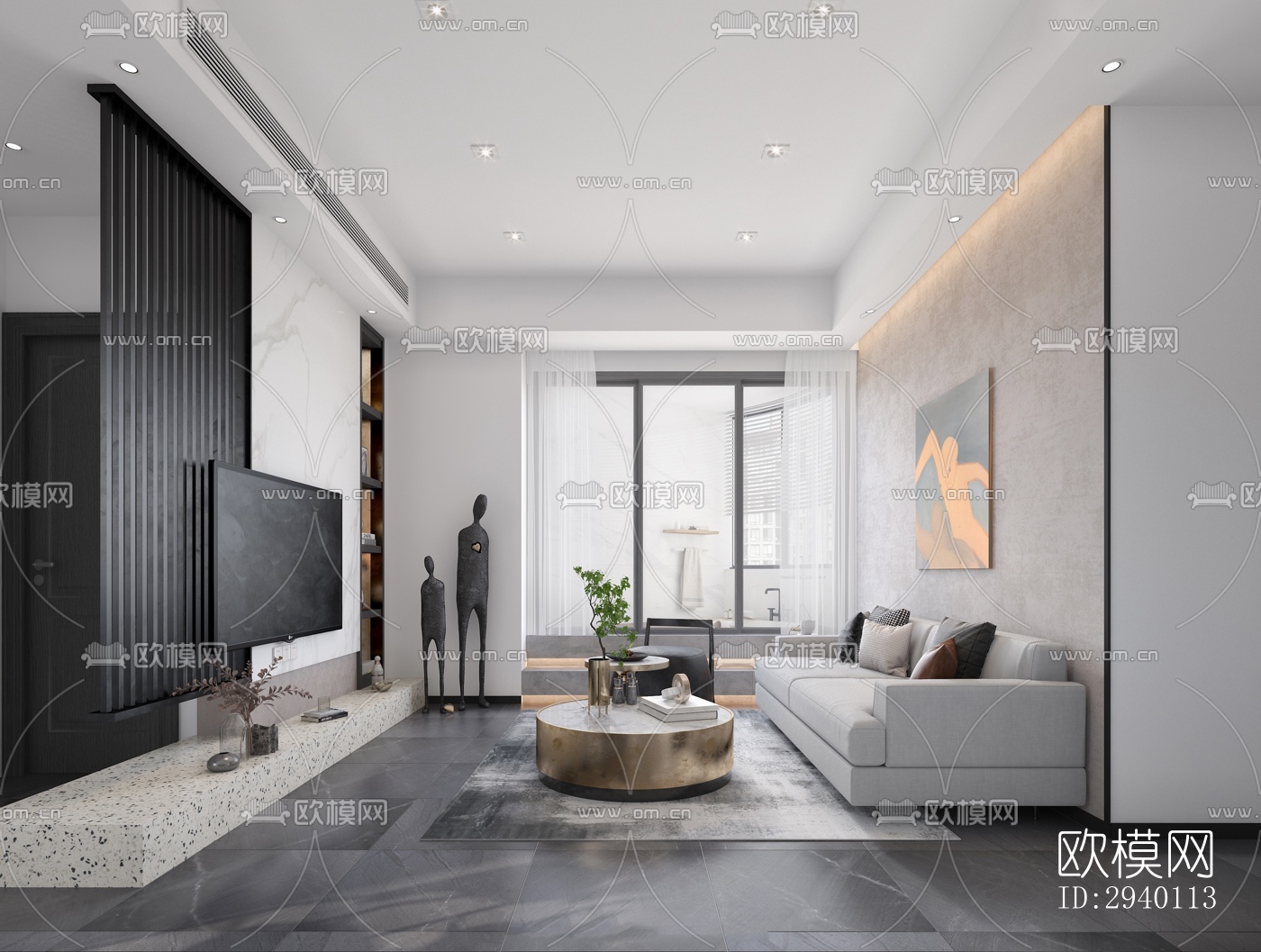 北欧平层效果图下载（渲染图3）