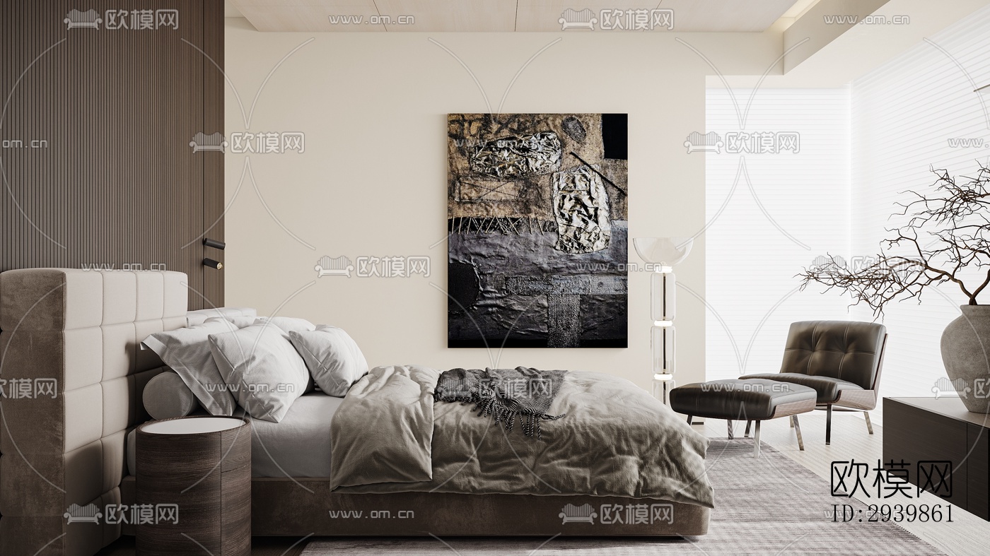 奶油风别墅效果图下载（渲染图11）