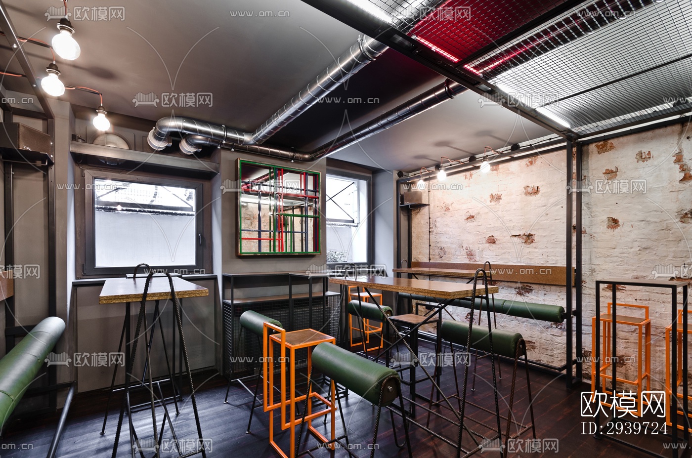 工业风酒吧效果图下载（渲染图1）