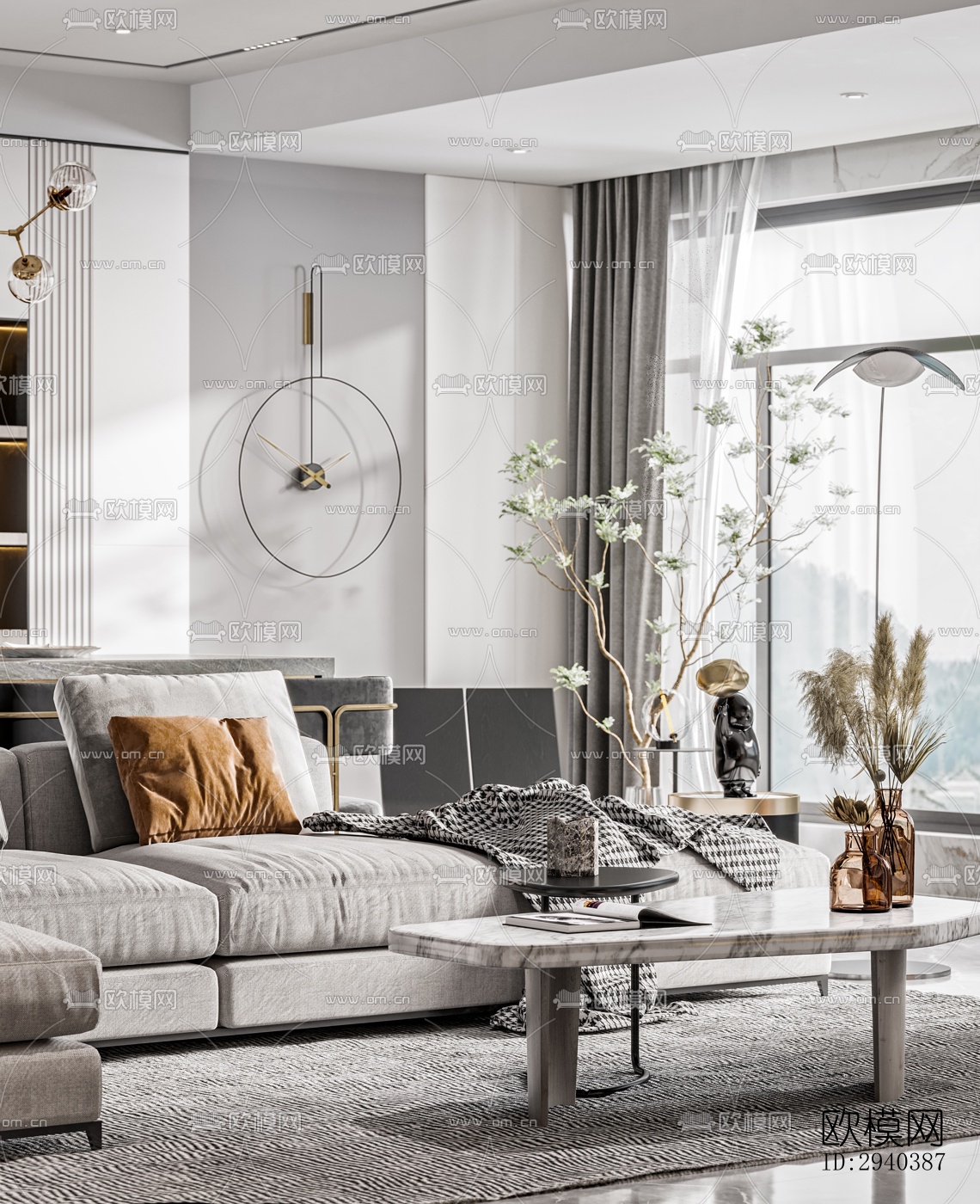 现代平层效果图下载（渲染图13）