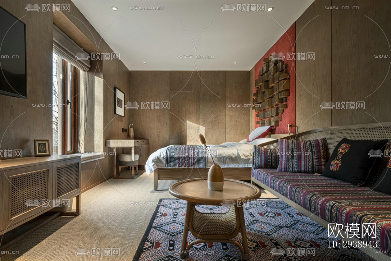 中式酒店民宿效果图下载（渲染图2）