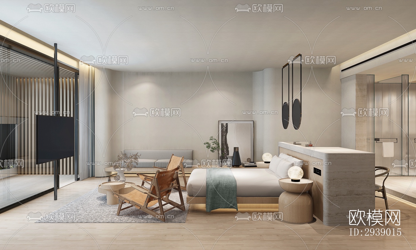 侘寂酒店民宿效果图下载（渲染图5）