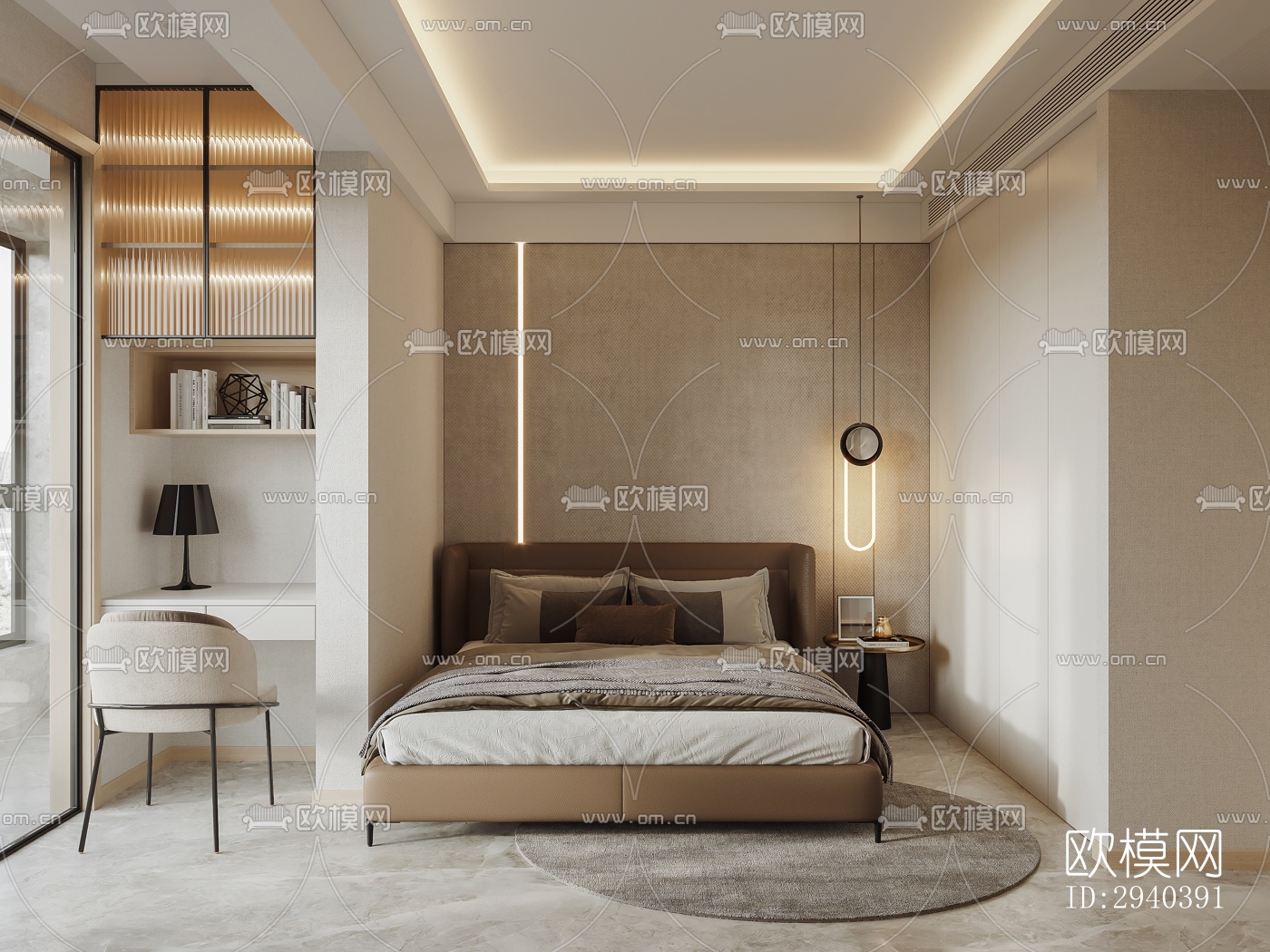 现代平层效果图下载（渲染图9）