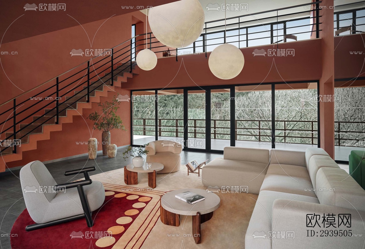 现代酒店民宿效果图下载（渲染图1）