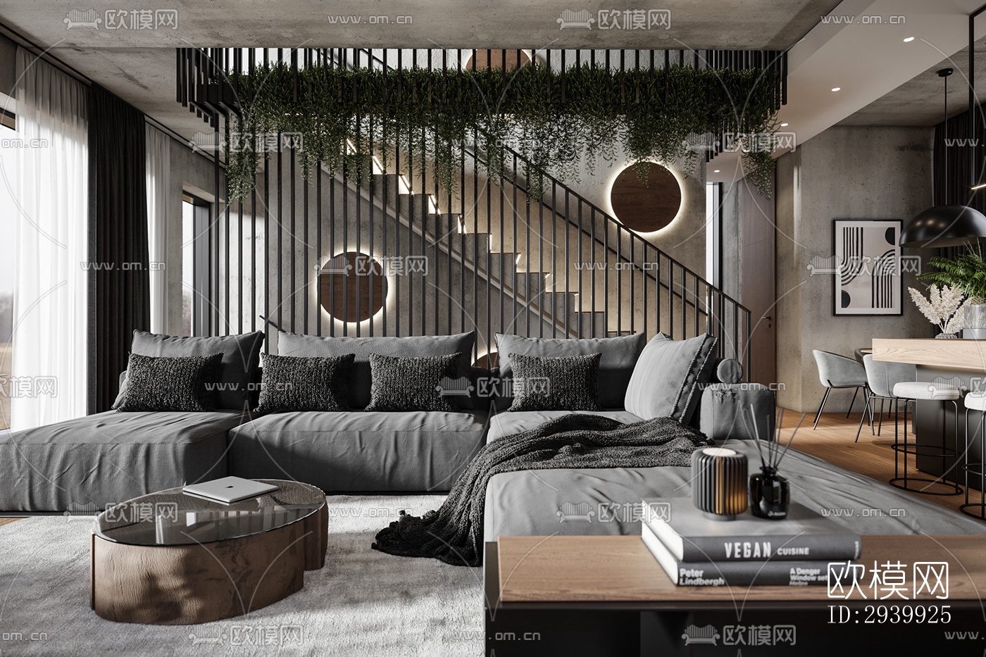 工业风复式效果图下载（渲染图3）