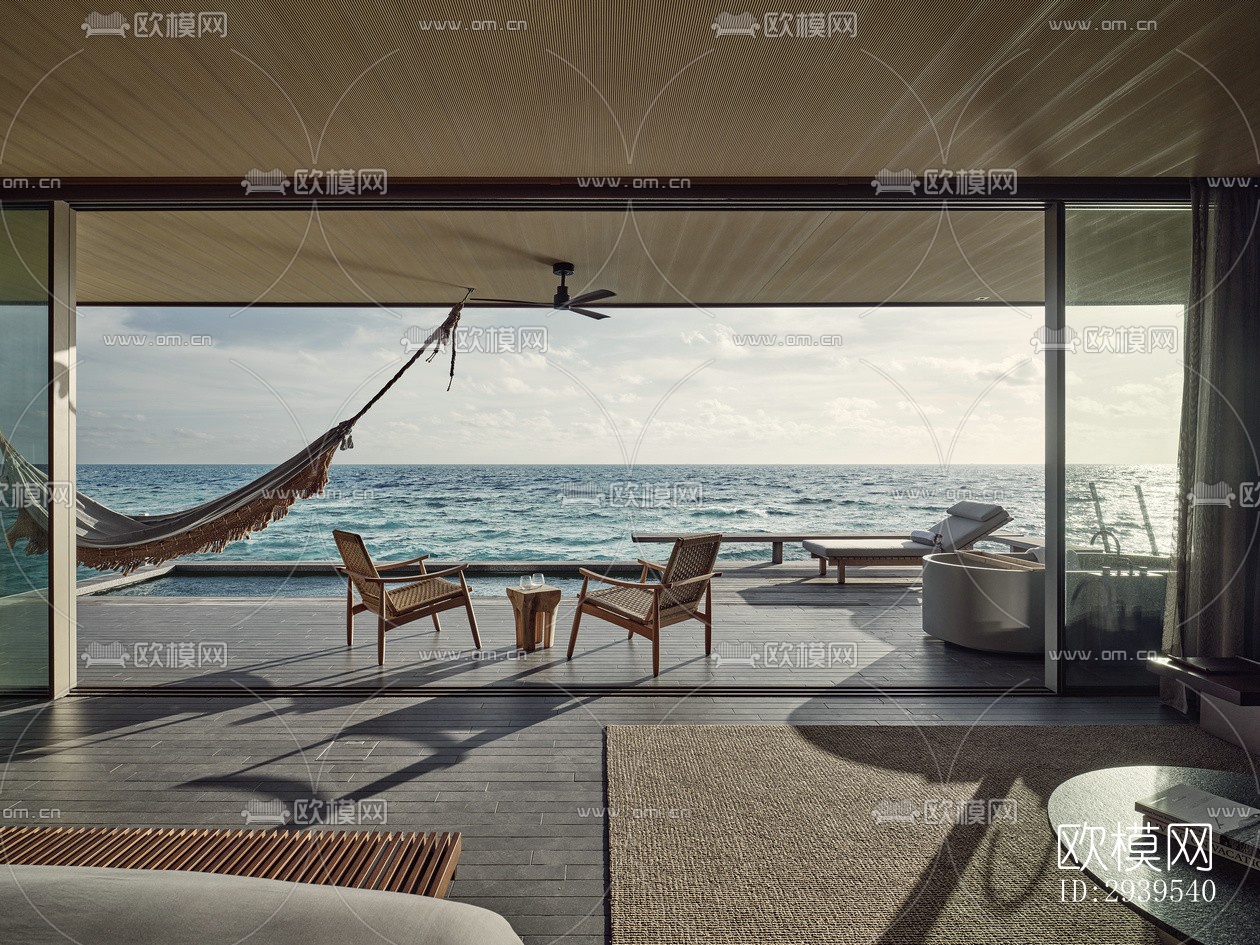 现代酒店民宿效果图下载（渲染图11）