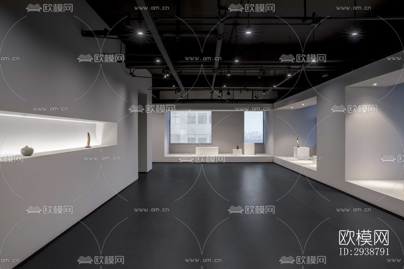 高级灰展览展厅效果图效果图-设计效果图ID:2938791-欧模网