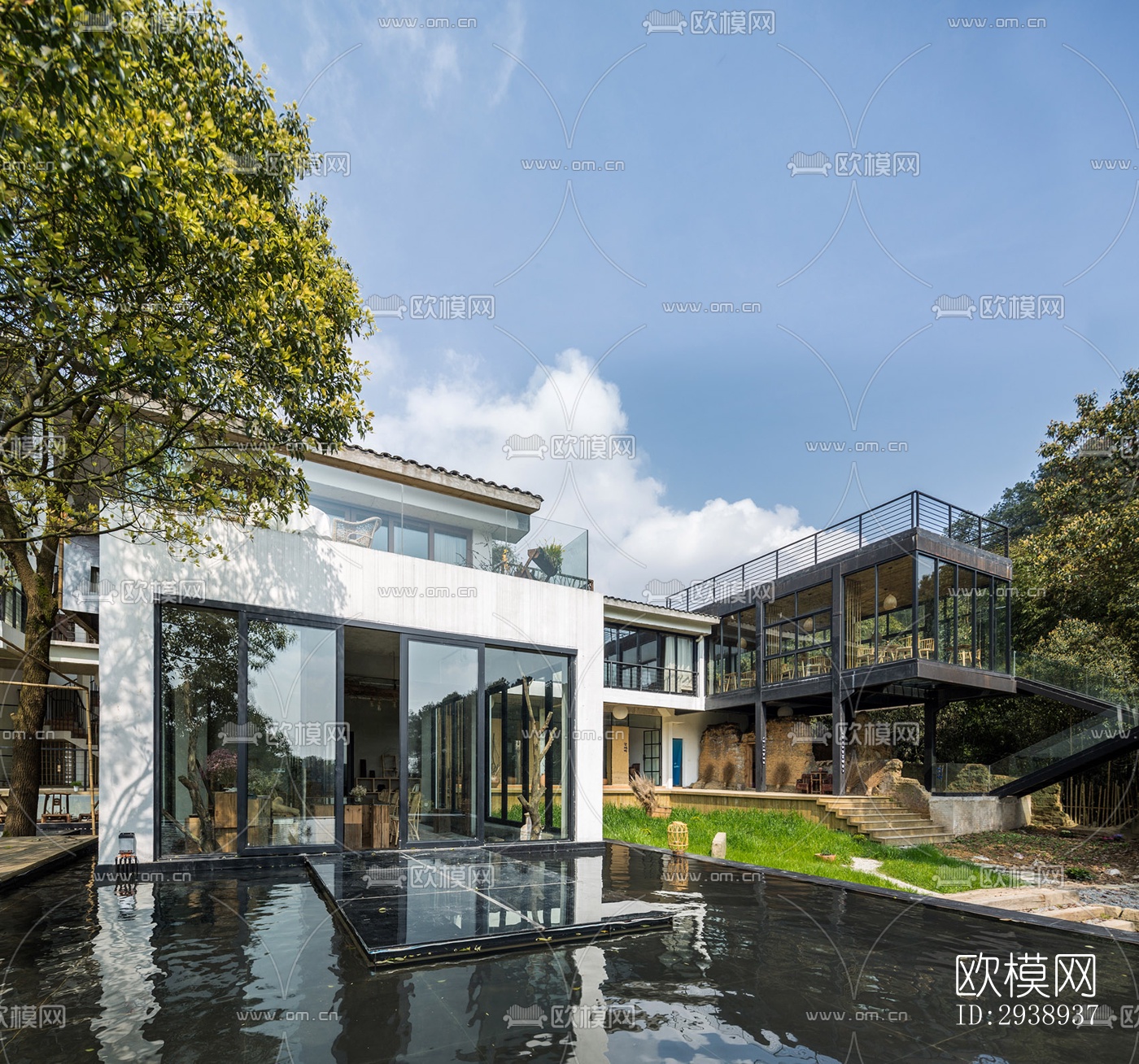 中式酒店民宿效果图下载（渲染图7）