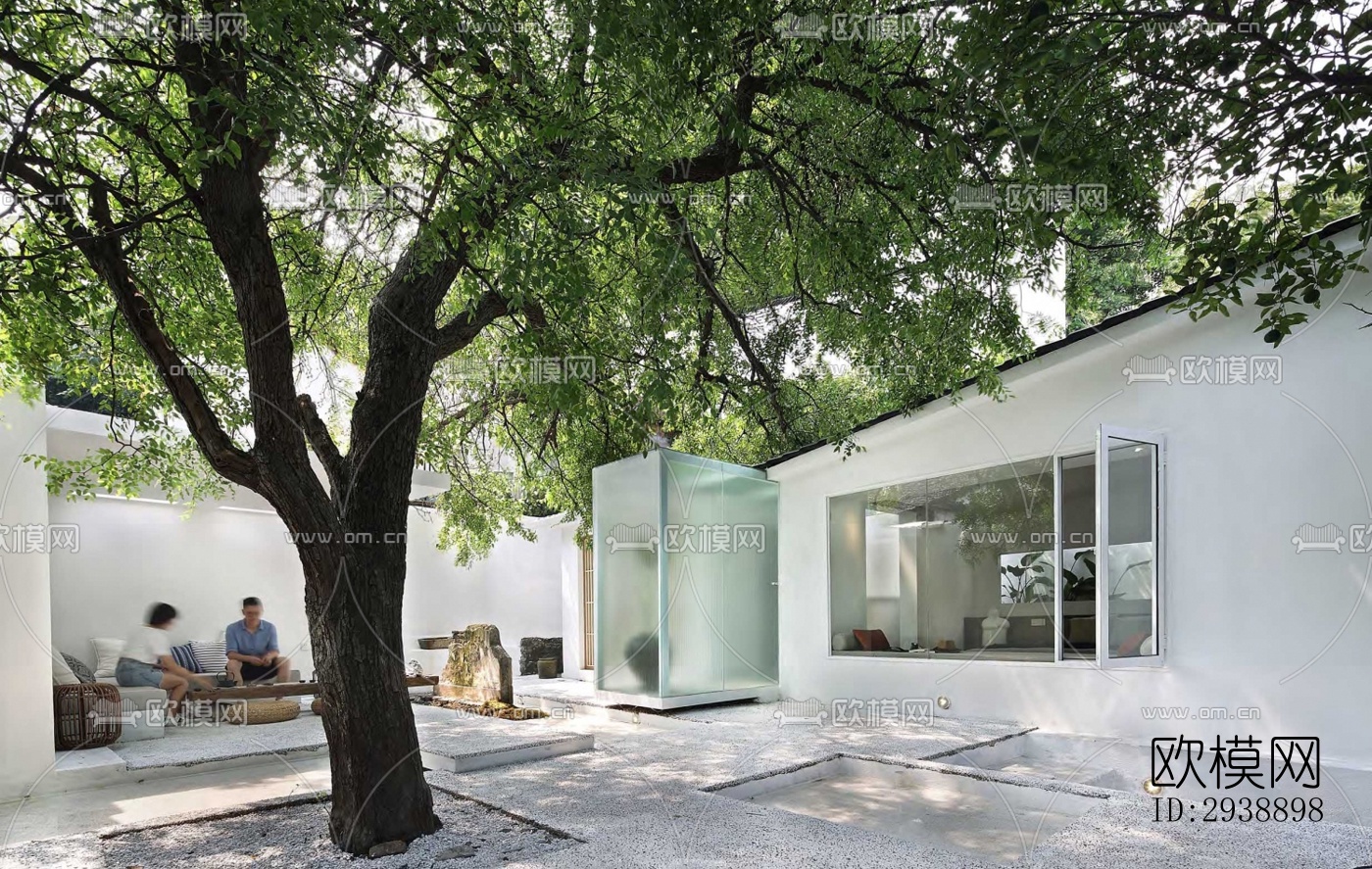 中式酒店民宿效果图下载（渲染图10）