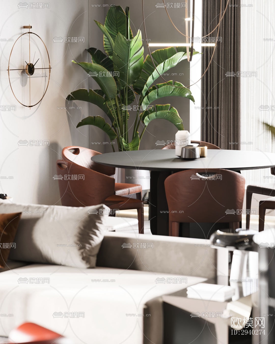 现代平层效果图下载（渲染图12）