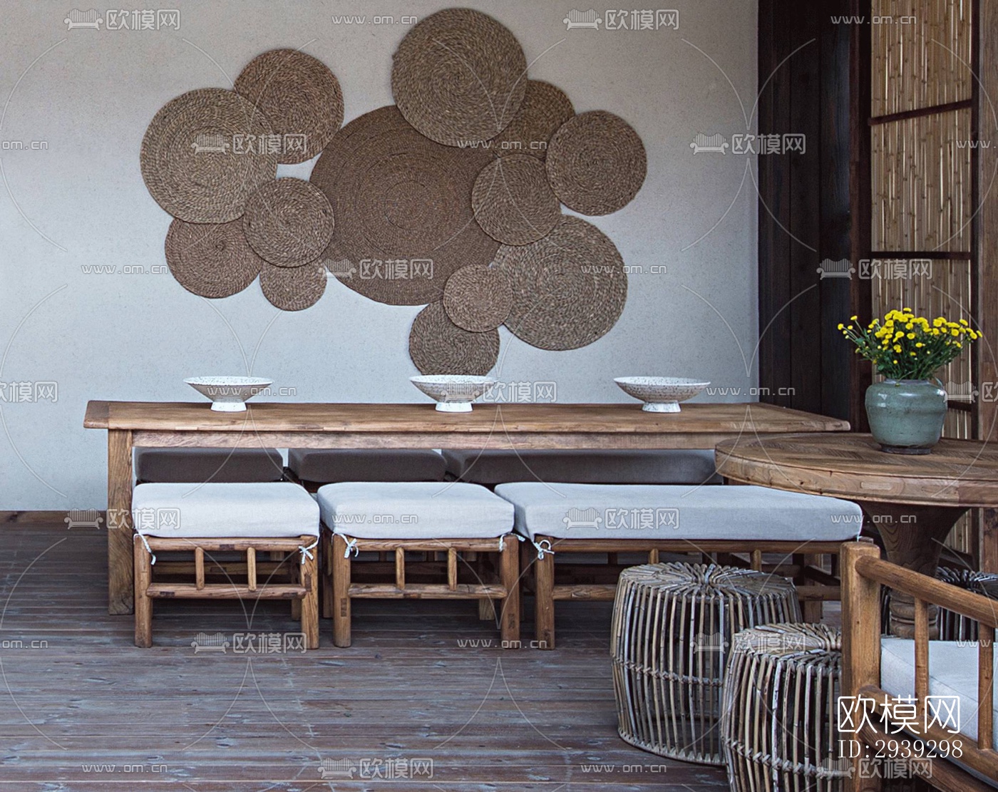 新中式酒店民宿效果图下载（渲染图16）