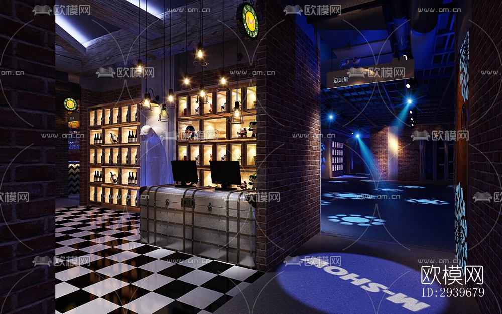 工业风KTV效果图下载（渲染图1）