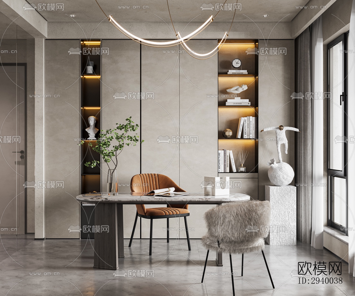 侘寂平层效果图下载（渲染图12）