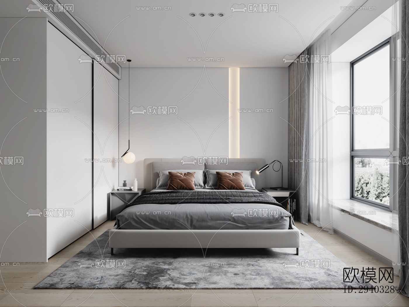 现代平层效果图下载（渲染图11）