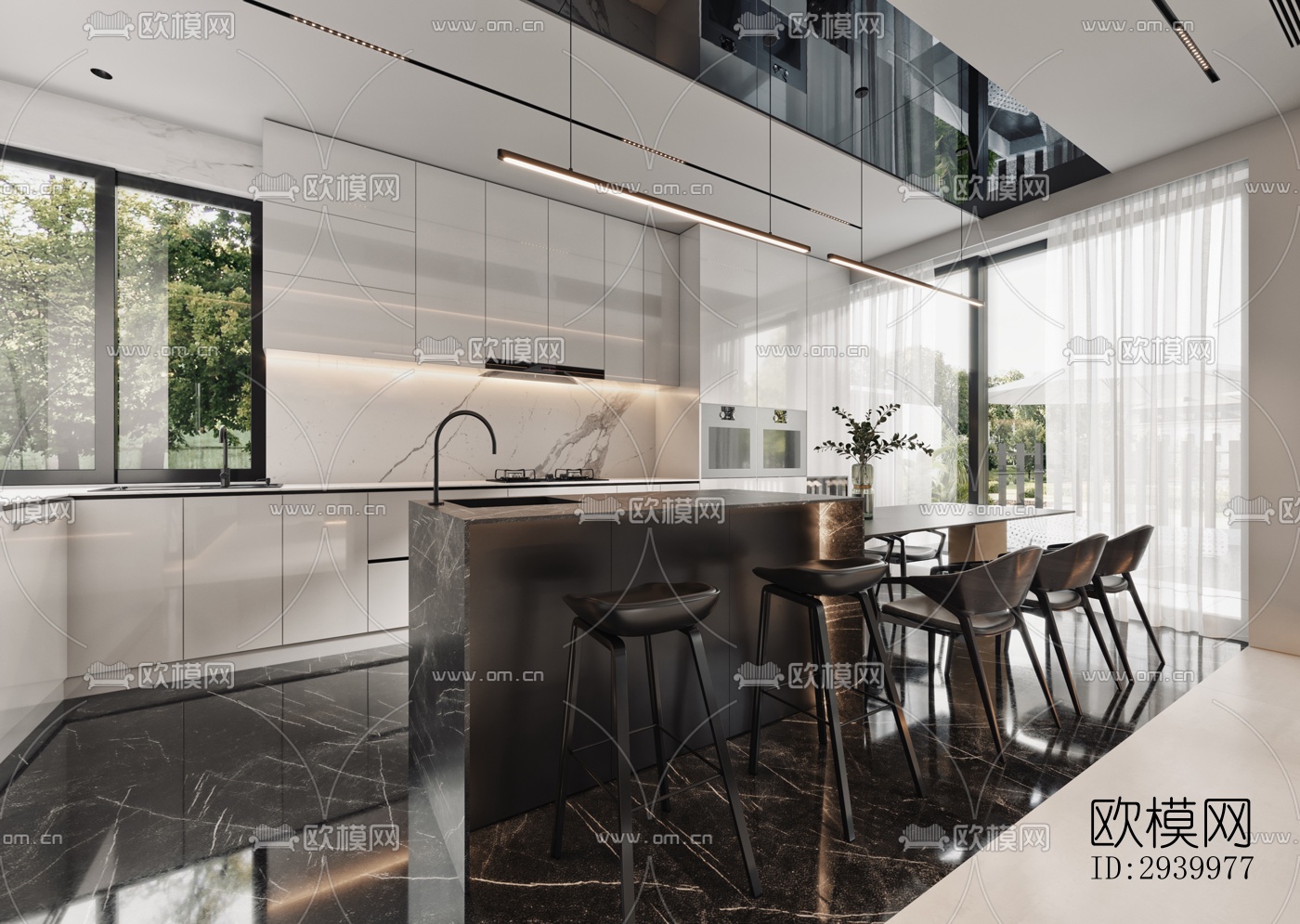 现代复式效果图下载（渲染图7）