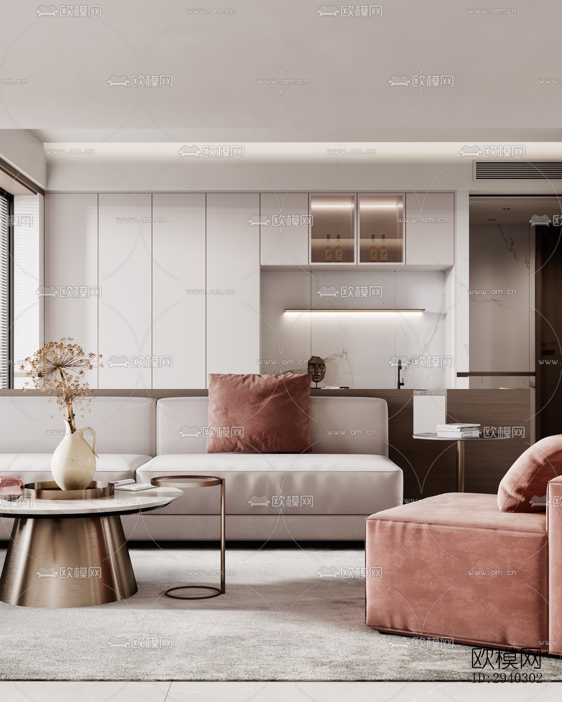 现代平层效果图下载（渲染图5）