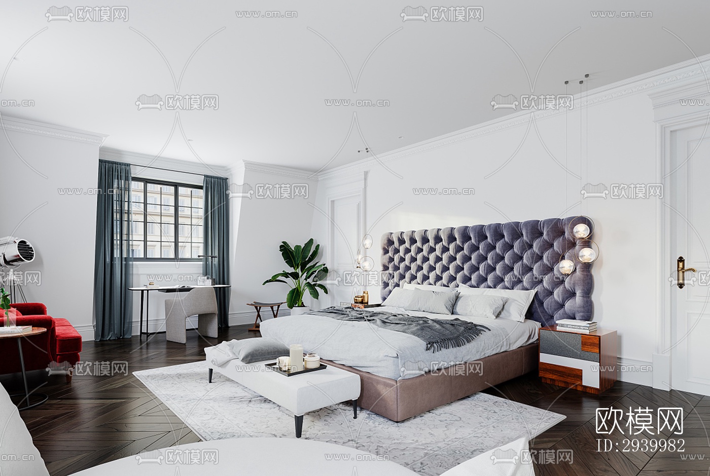 美式复式效果图下载（渲染图2）