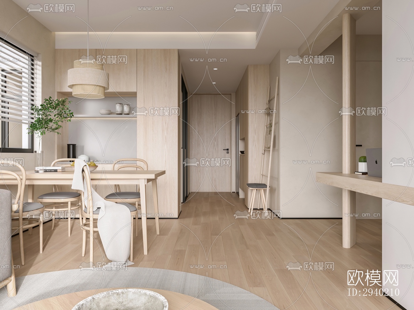 日式平层效果图下载（渲染图4）