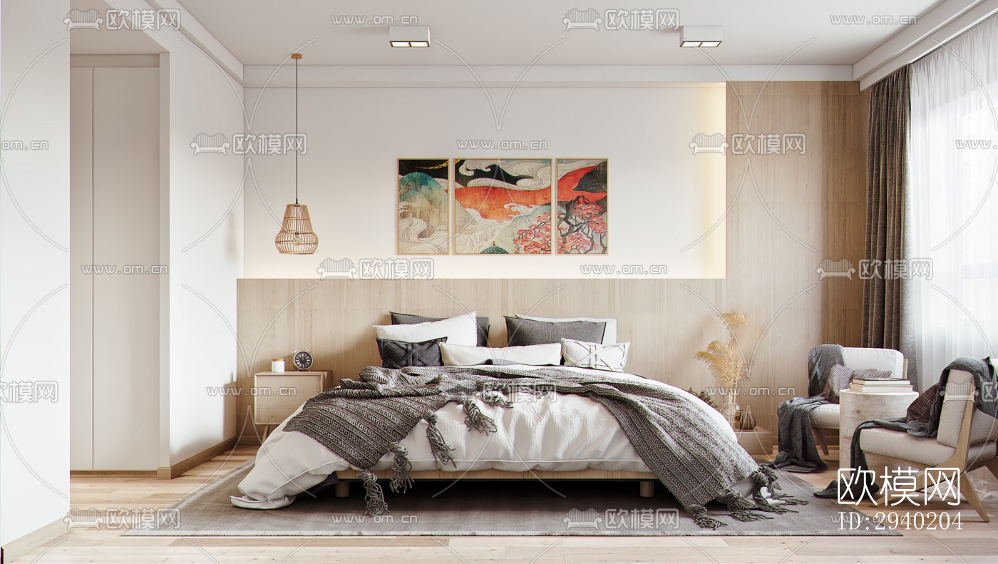 日式平层效果图下载（渲染图8）