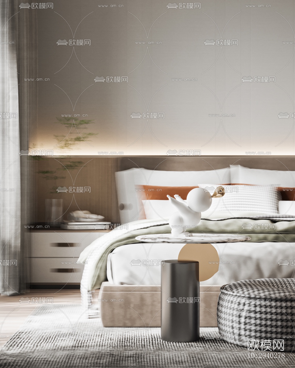 现代平层效果图下载（渲染图12）