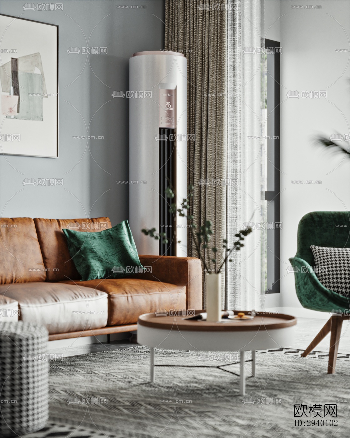 北欧平层效果图下载（渲染图4）