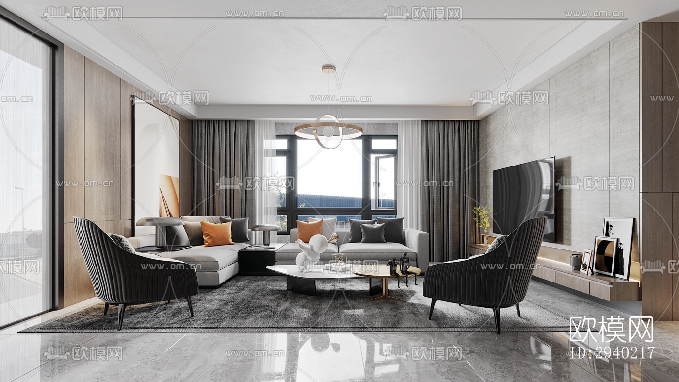 欧式平层效果图下载（渲染图10）