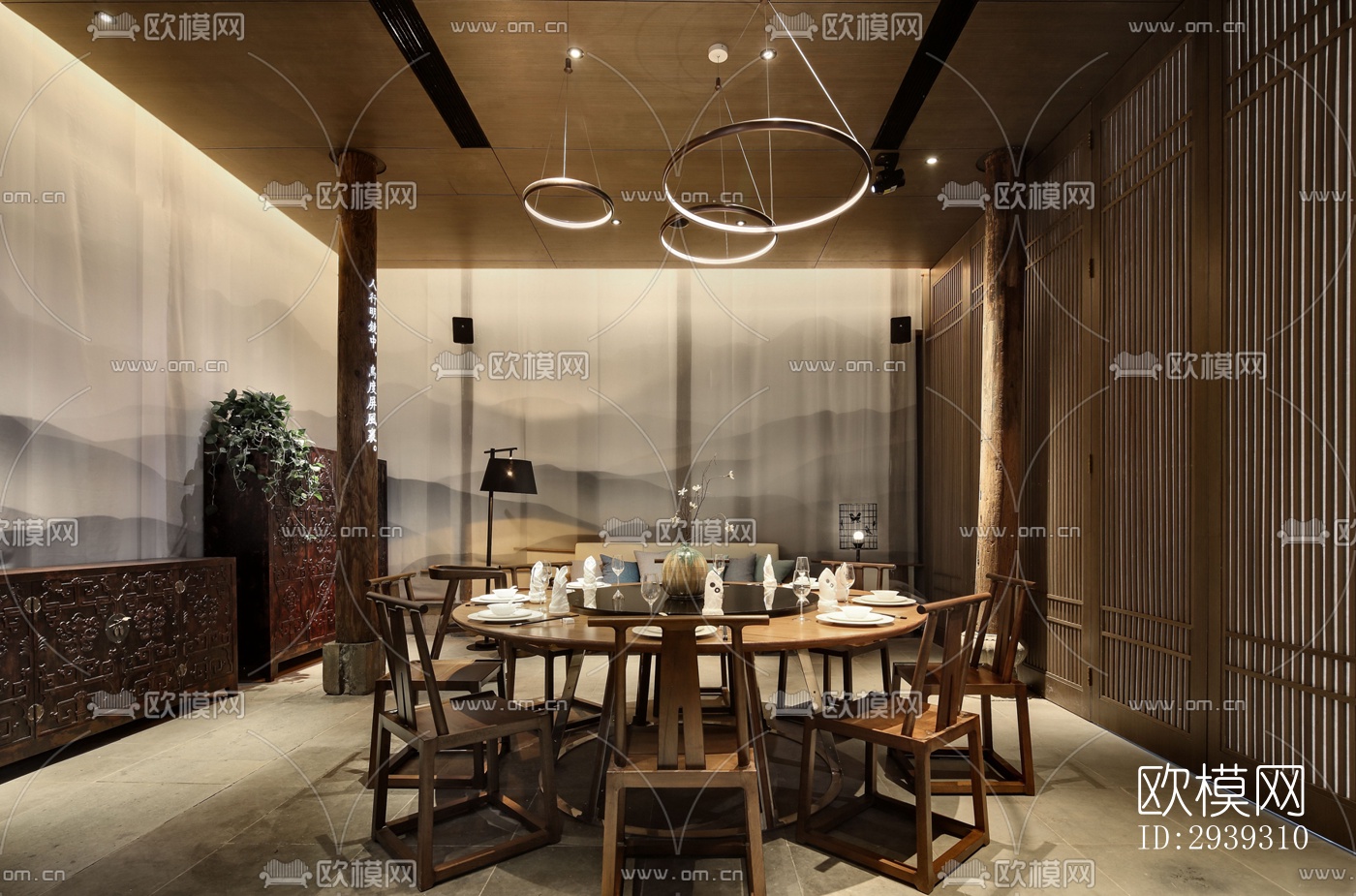 新中式酒店民宿效果图下载（渲染图18）