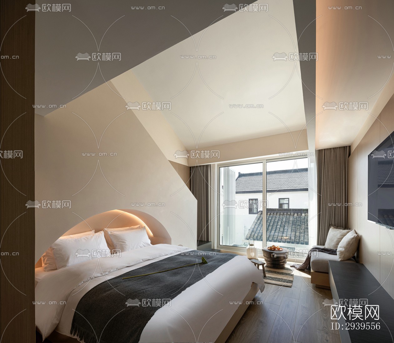 现代酒店民宿效果图下载（渲染图4）