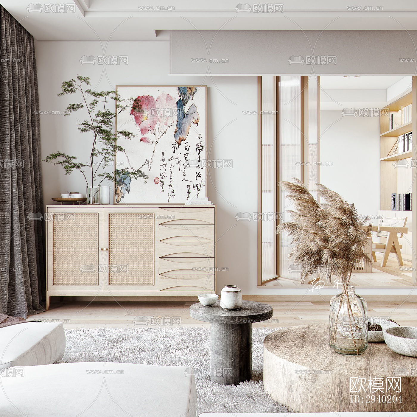 日式平层效果图下载（渲染图4）