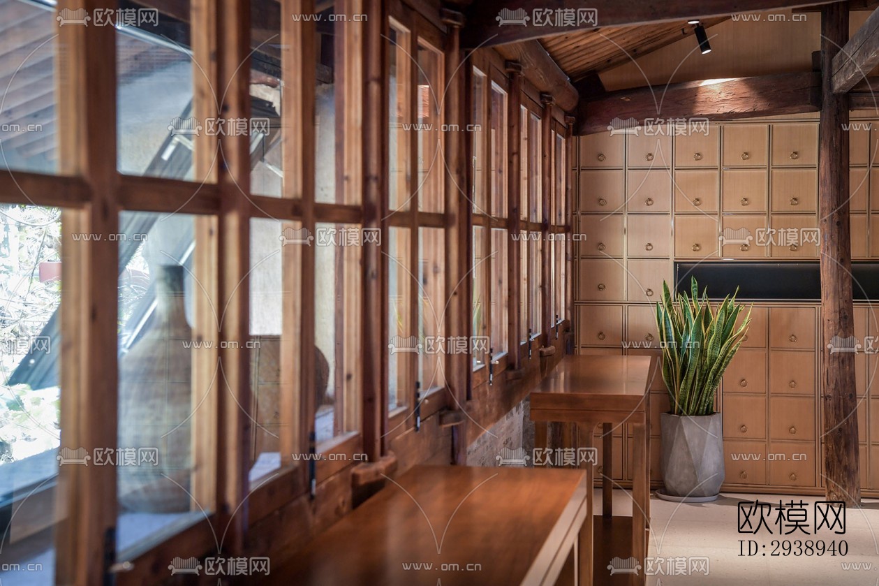 中式酒店民宿效果图下载（渲染图12）