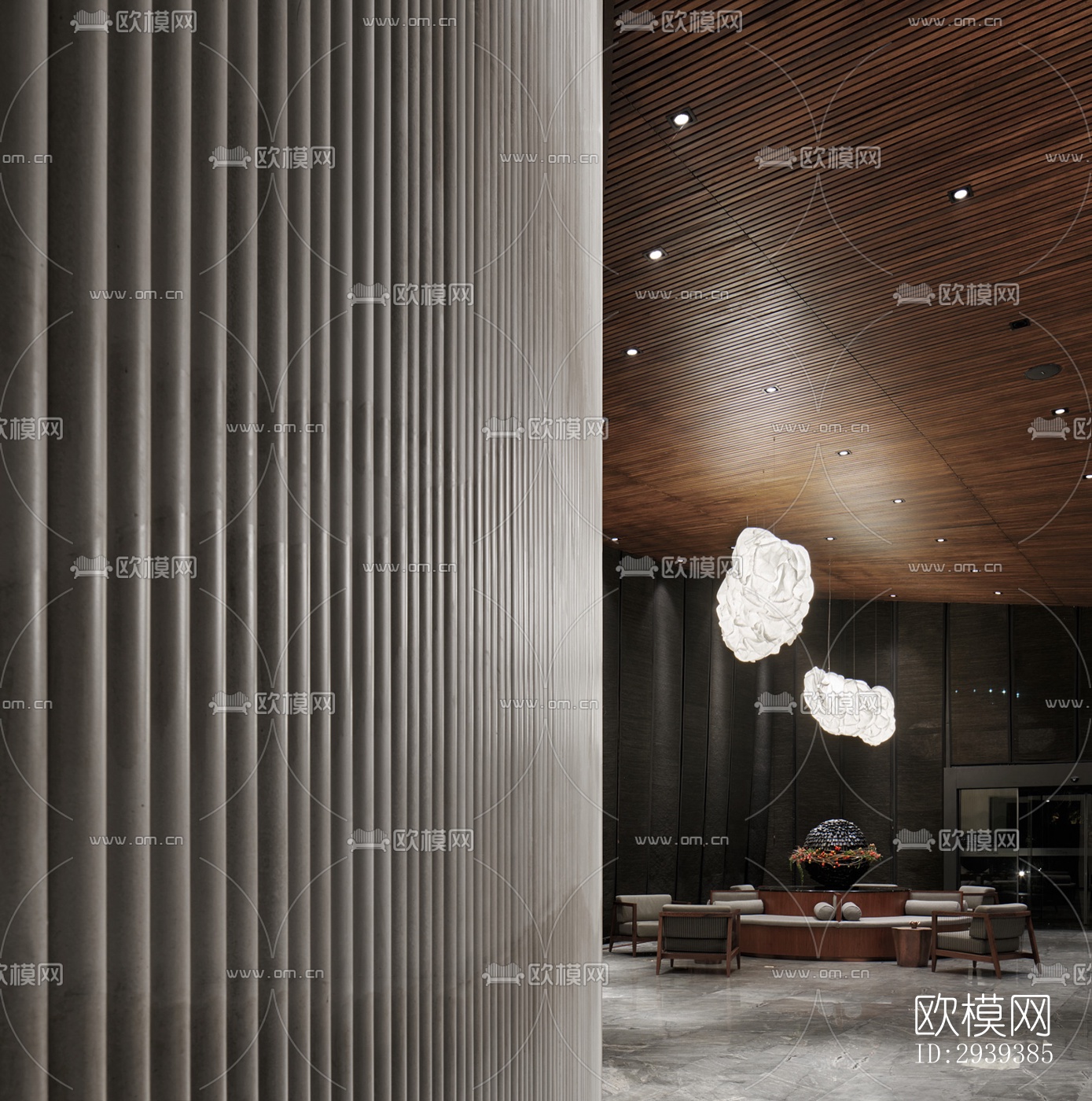 新中式酒店民宿效果图下载（渲染图11）