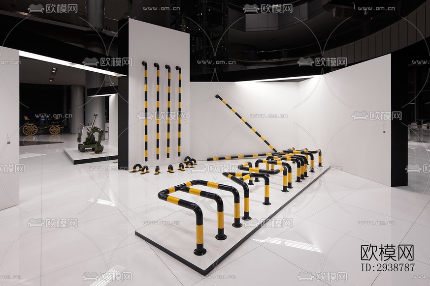 高级灰展览展厅效果图下载(渲染图16)