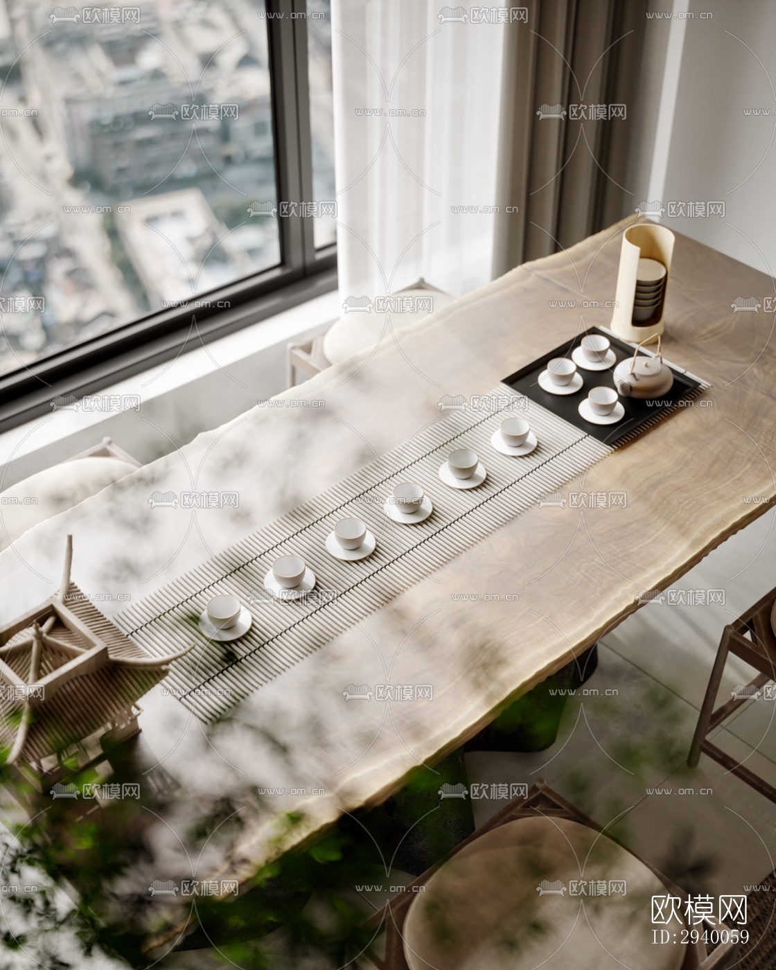 侘寂平层效果图下载（渲染图2）